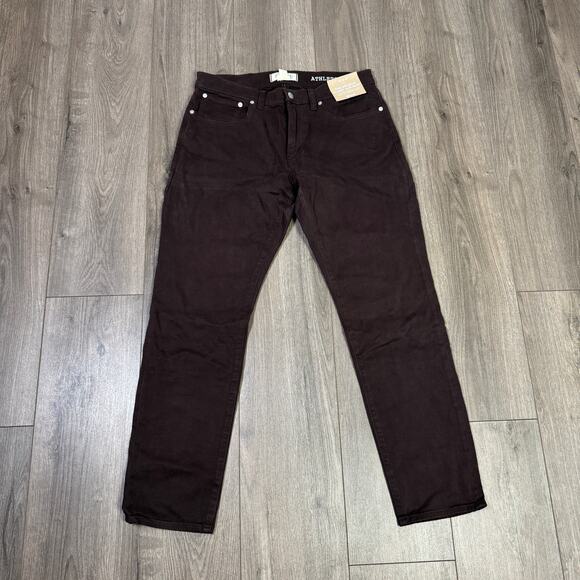 Madewell The Athletic Allday Slim Pant Mens 32x30 Dark Carob Stretch Tapered Leg - Picture 5 of 9